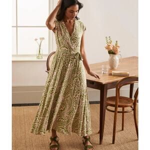 Boden Green and Cream Paisley Maxi Dress